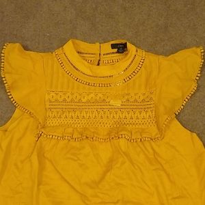 NWT J. Crew Mustard Pom Pom Top